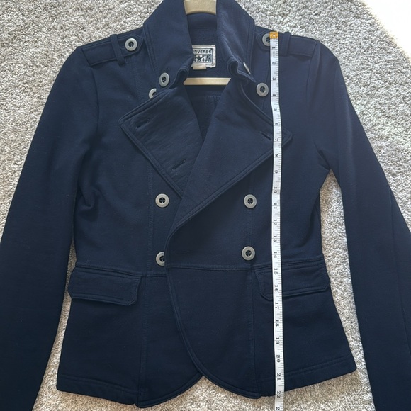 Y2K Converse One Star Fleece Military Jacket Blazer, Navy. Small - Picture 6 of 7